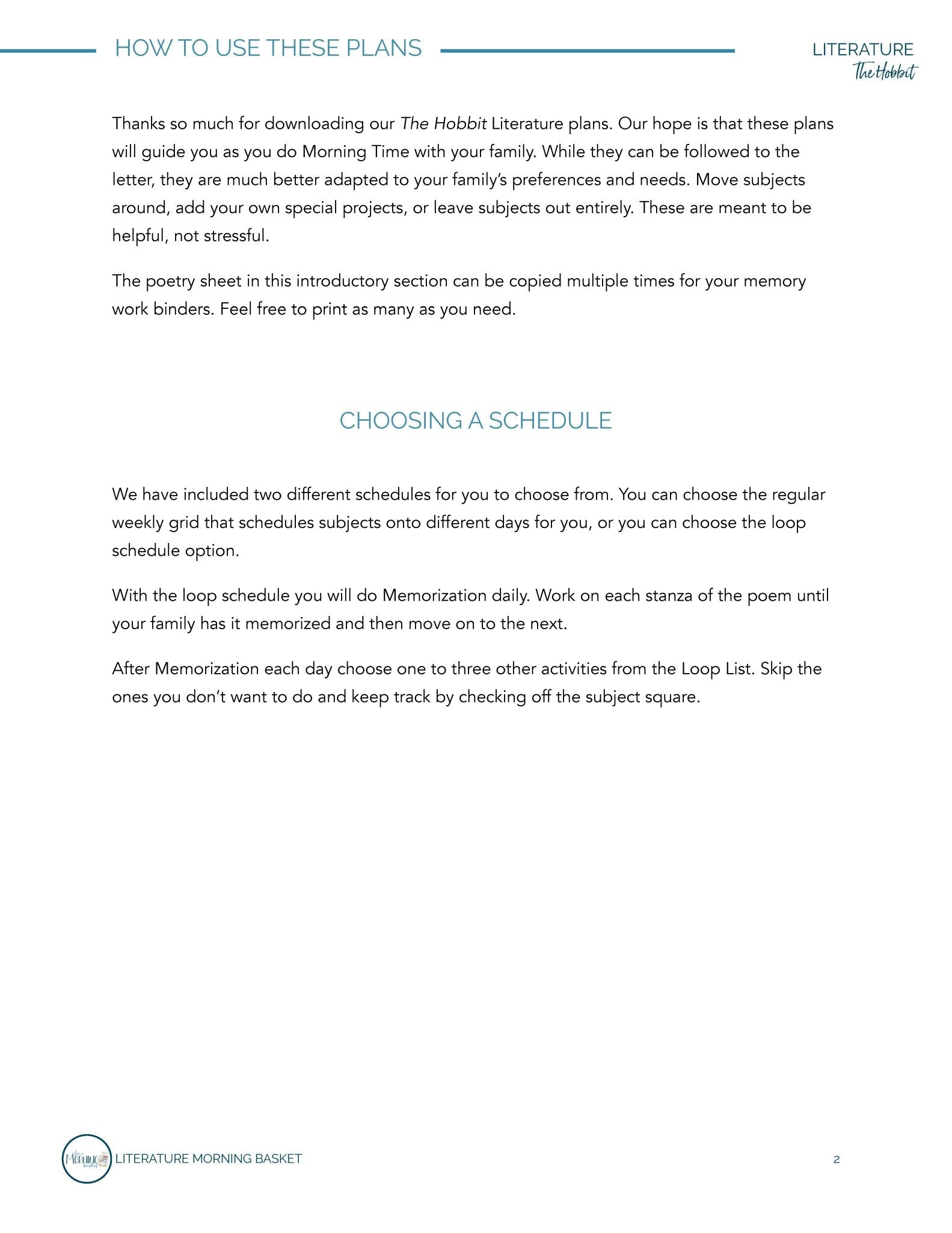 The Hobbit Morning Time Plans - Homeschool Better Together