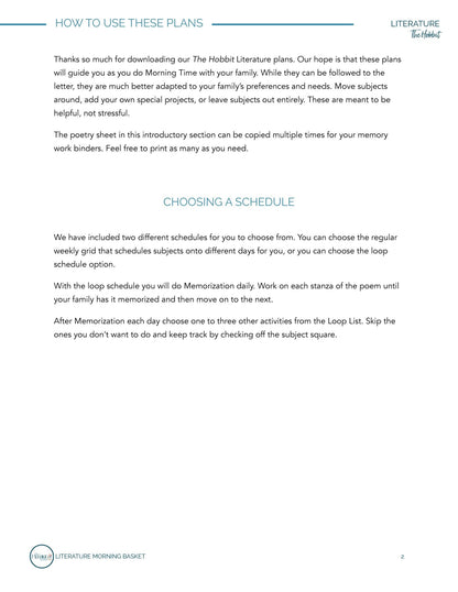 The Hobbit Morning Time Plans - Homeschool Better Together