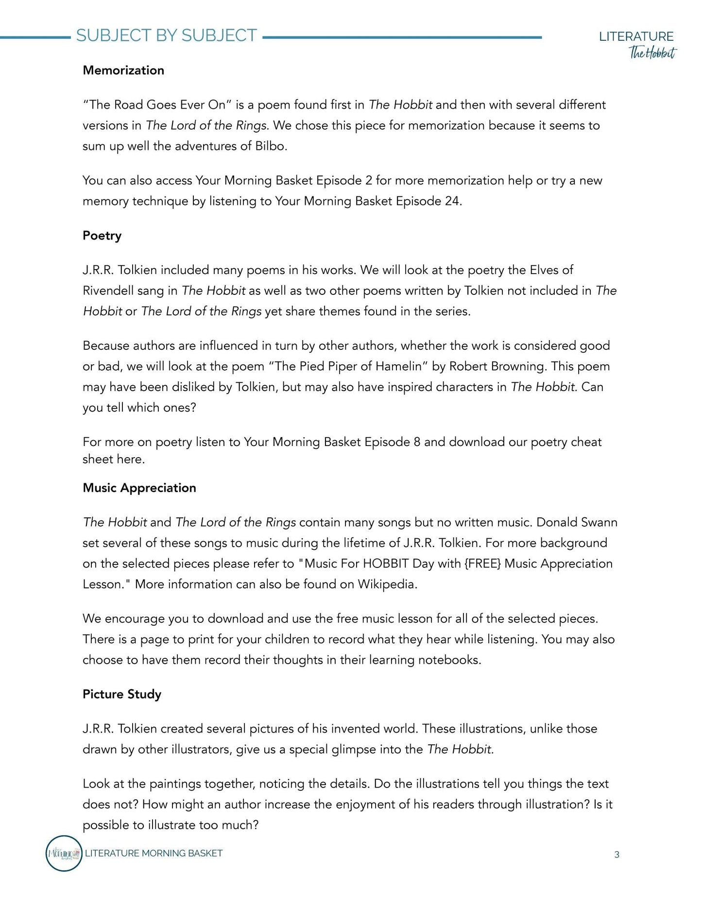 The Hobbit Morning Time Plans - Homeschool Better Together