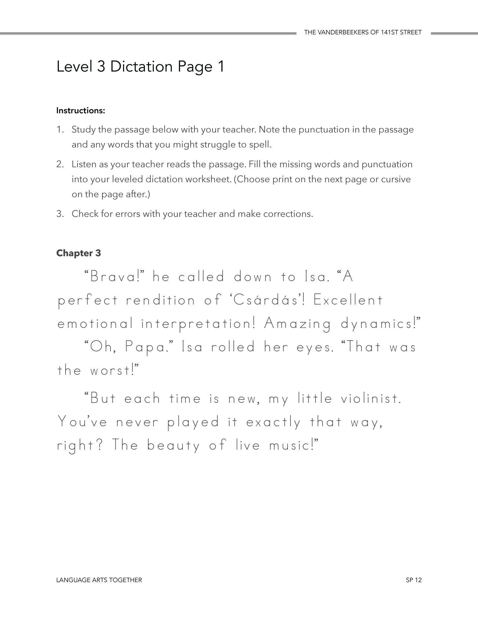 The Vanderbeekers of 141st Street Language Arts Together - Homeschool Better Together