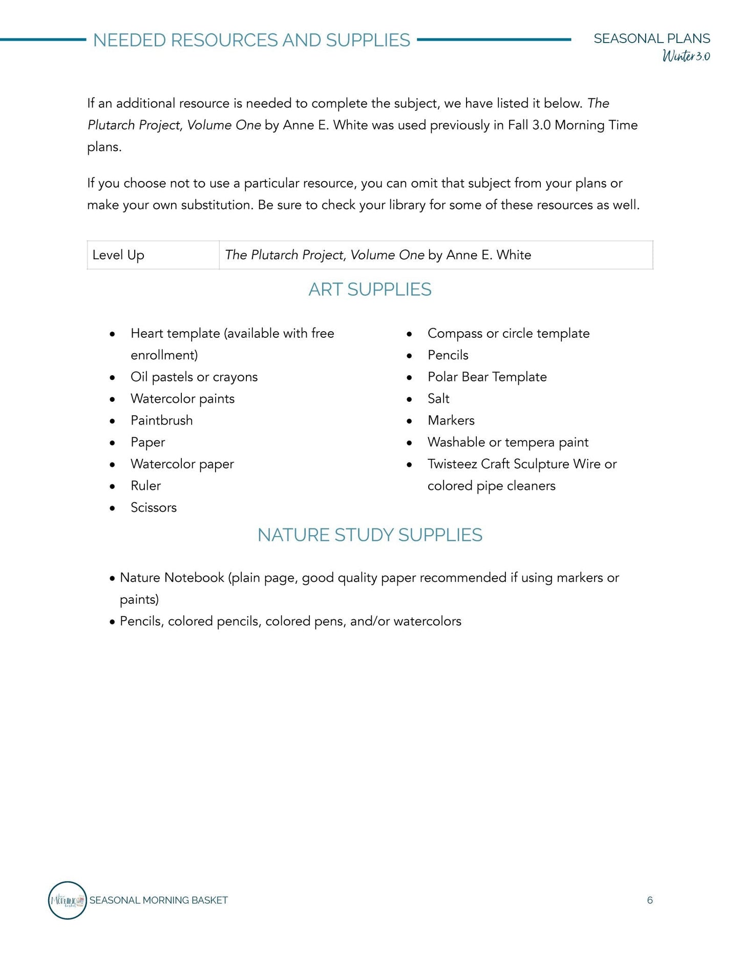 Winter 3.0 Morning Time Plans - Homeschool Better Together
