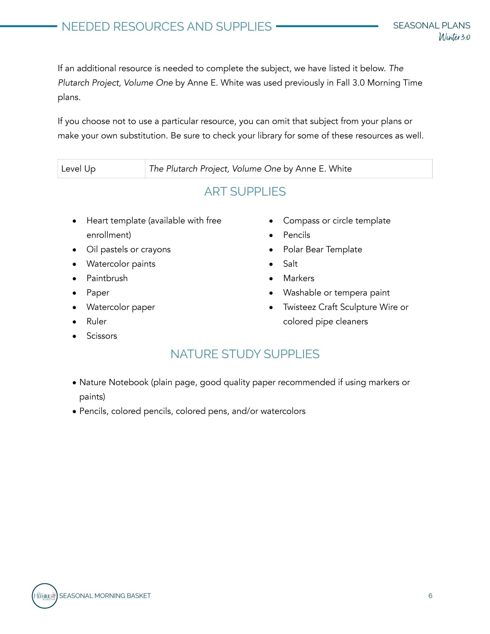 Winter 3.0 Morning Time Plans - Homeschool Better Together