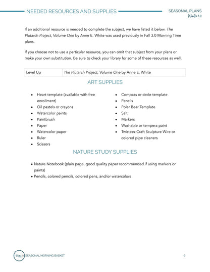 Winter 3.0 Morning Time Plans - Homeschool Better Together