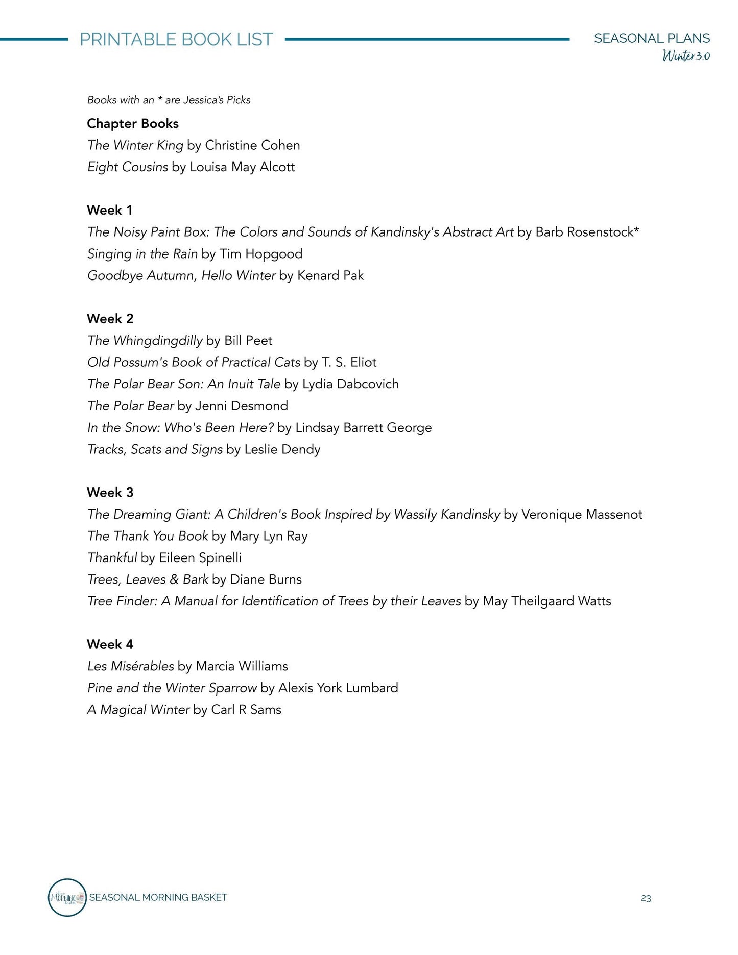 Winter 3.0 Morning Time Plans - Homeschool Better Together