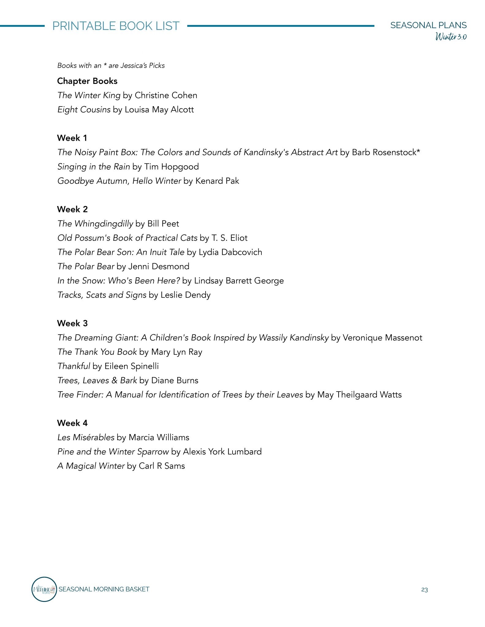 Winter 3.0 Morning Time Plans - Homeschool Better Together