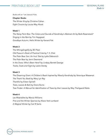 Winter 3.0 Morning Time Plans - Homeschool Better Together