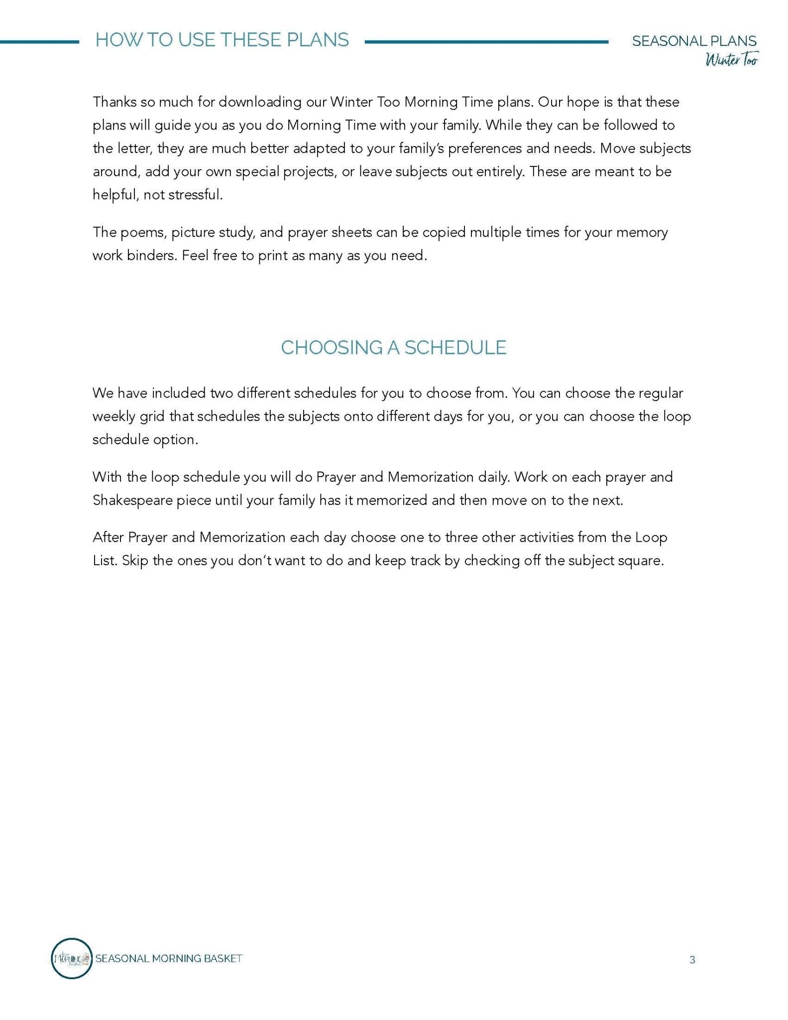 Winter Too Morning Time Plans - Homeschool Better Together