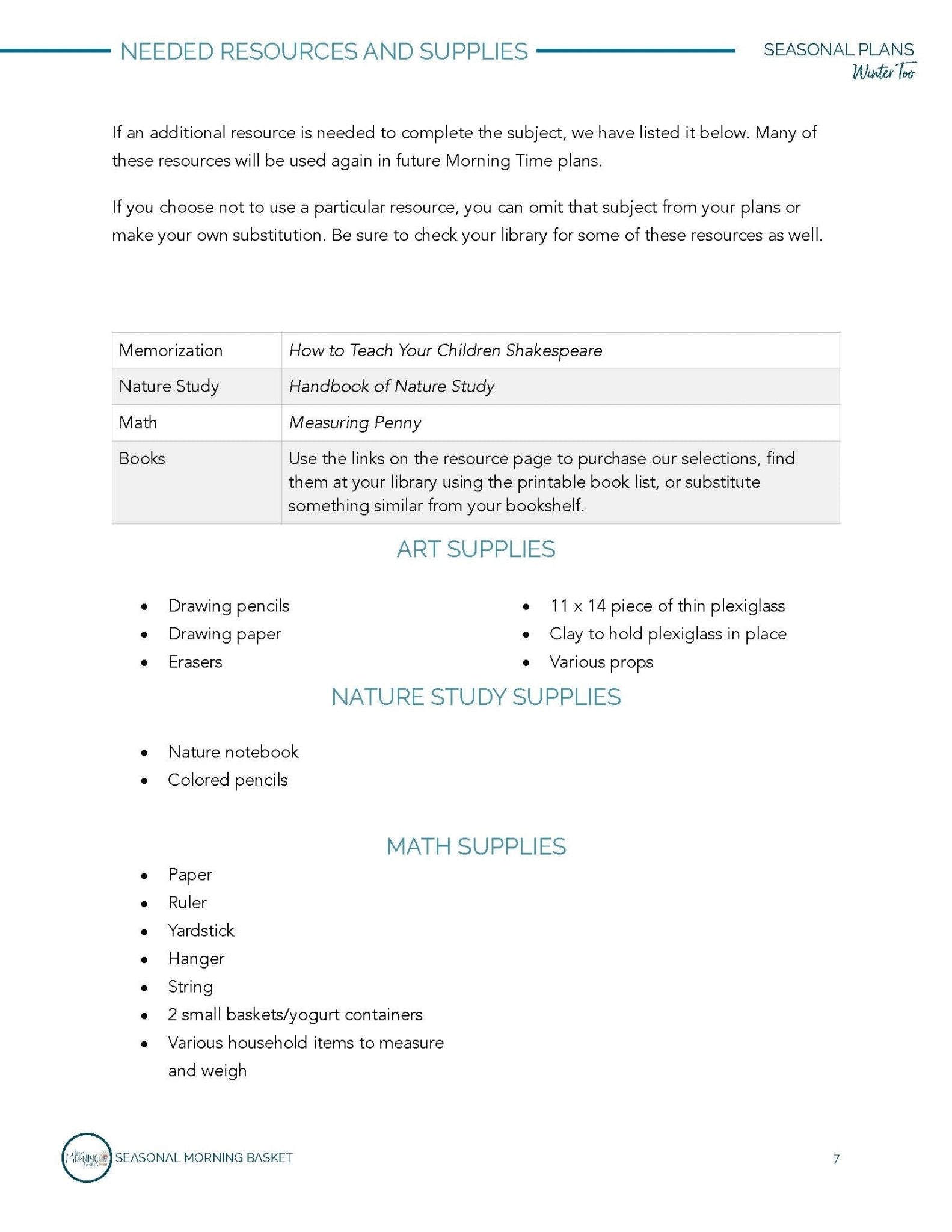 Winter Too Morning Time Plans - Homeschool Better Together