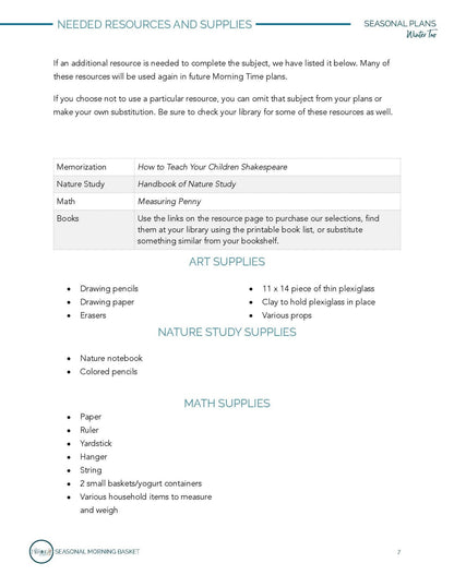 Winter Too Morning Time Plans - Homeschool Better Together