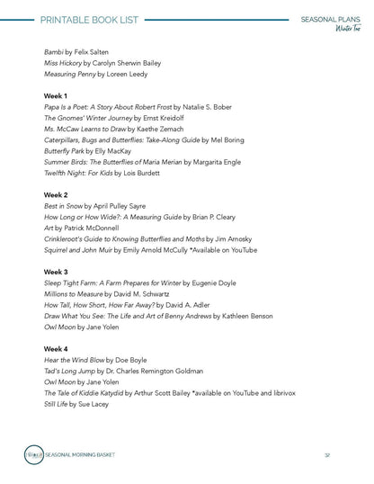 Winter Too Morning Time Plans - Homeschool Better Together